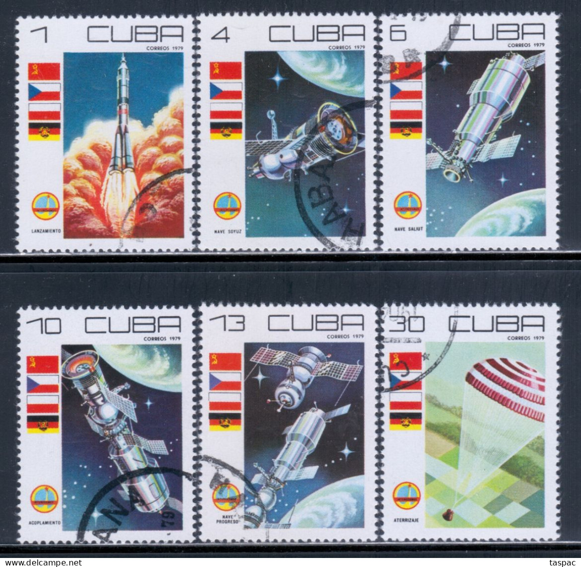 Cuba 1979 Mi# 2384-2389 Used - Cosmonaut's Day / Space - America Del Nord