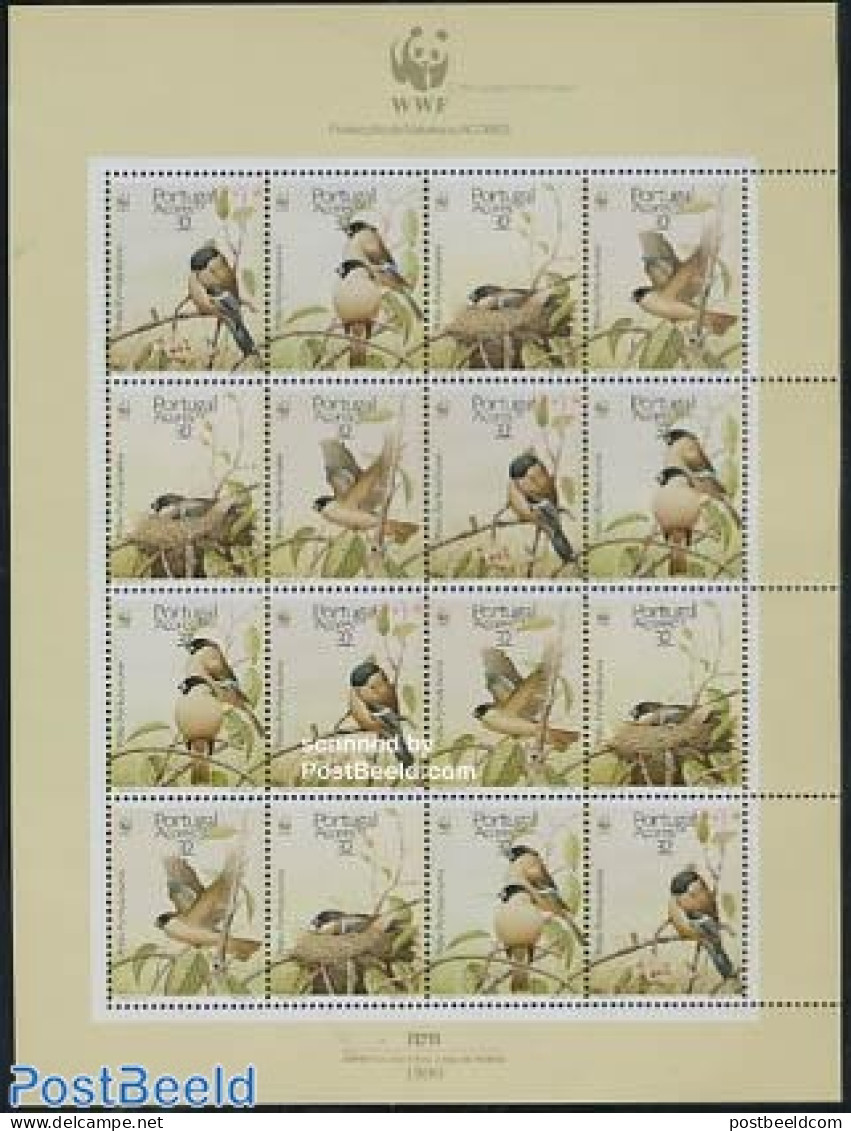Azores 1990 WWF, Bullfinch M/s (with 4 Sets), Mint NH, Nature - Birds - World Wildlife Fund (WWF) - Azores