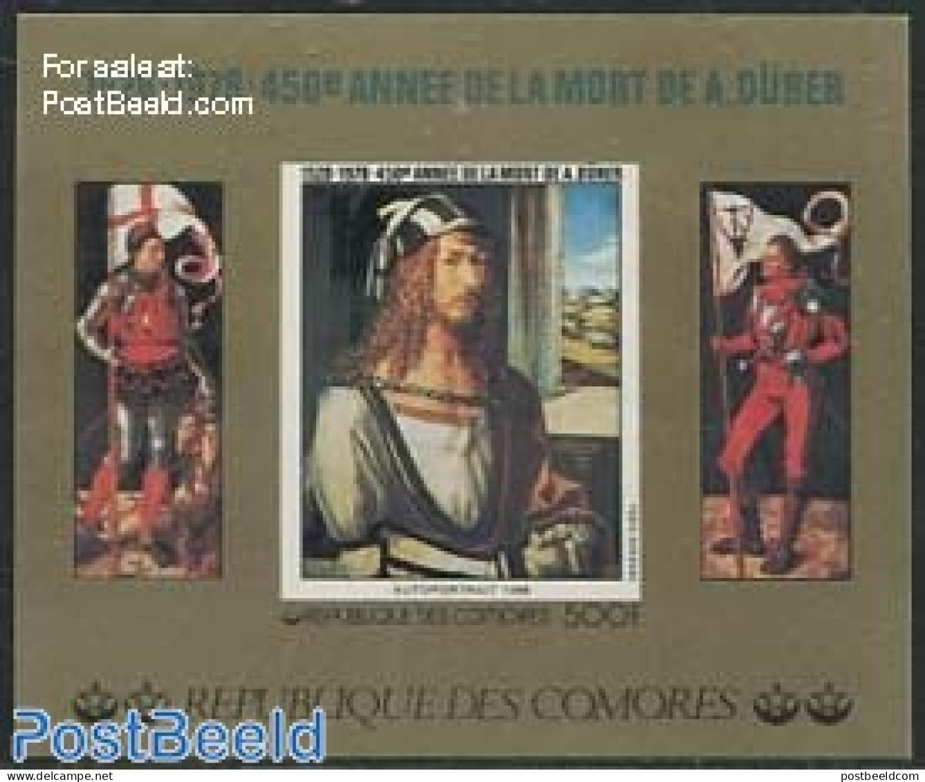 Comoros 1978 Durer S/s, Imperforated, Mint NH, Art - Dürer, Albrecht - Paintings - Comores (1975-...)