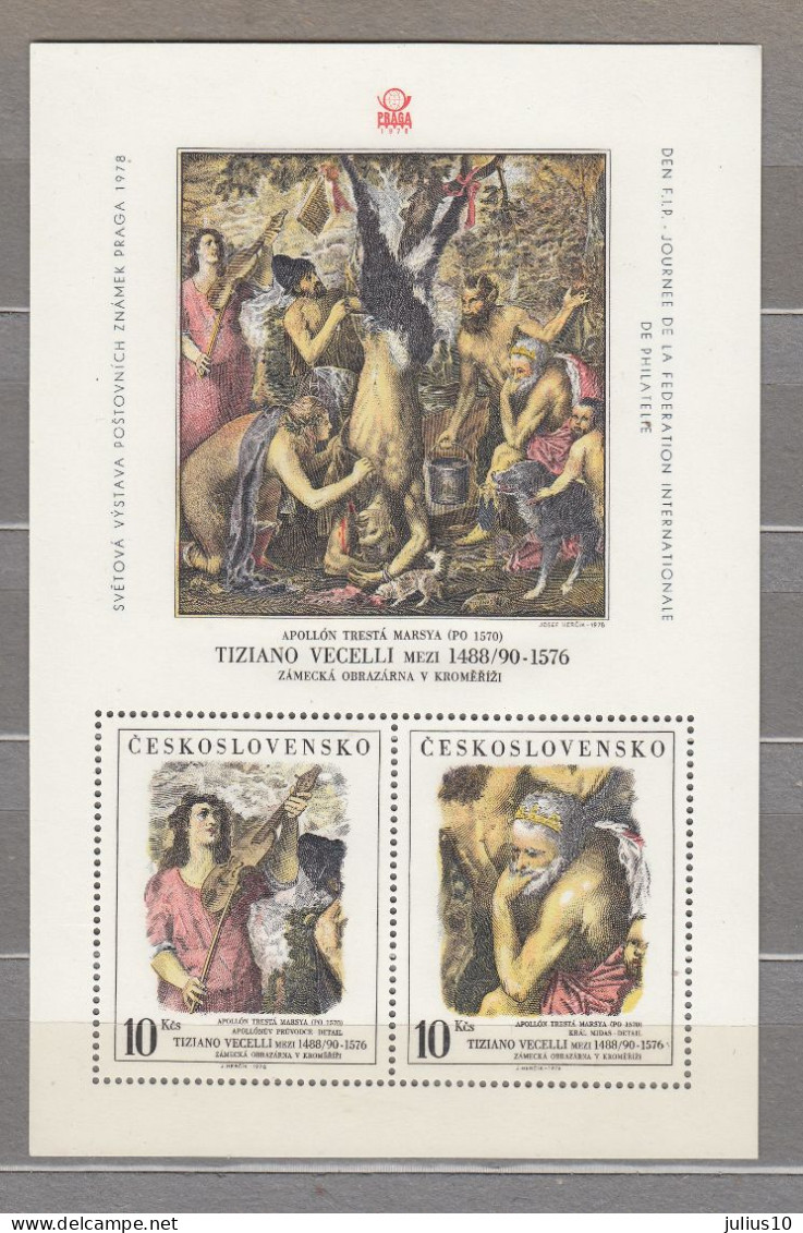 CZECHOSLOVAKIA 1978 Art Painting Tiziano Vecelli MNH(**) Mi Bl 37 #34003 - Blocks & Sheetlets