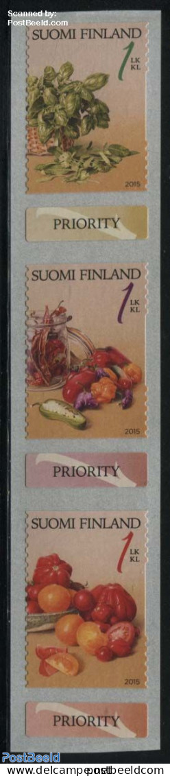 Finland 2015 Vegetables & Herbs 3v S-a, Mint NH, Health - Food & Drink - Neufs
