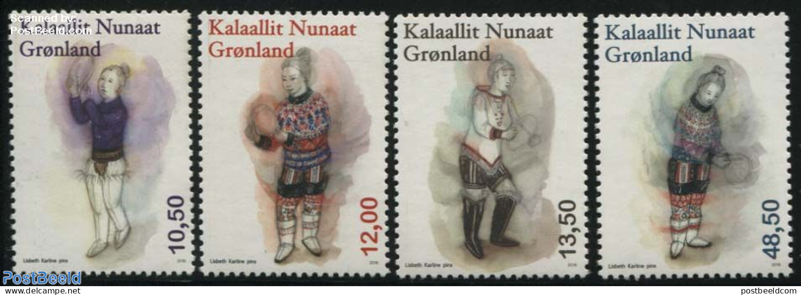 Greenland 2016 National Dress 4v, Mint NH, Various - Costumes - Nuevos