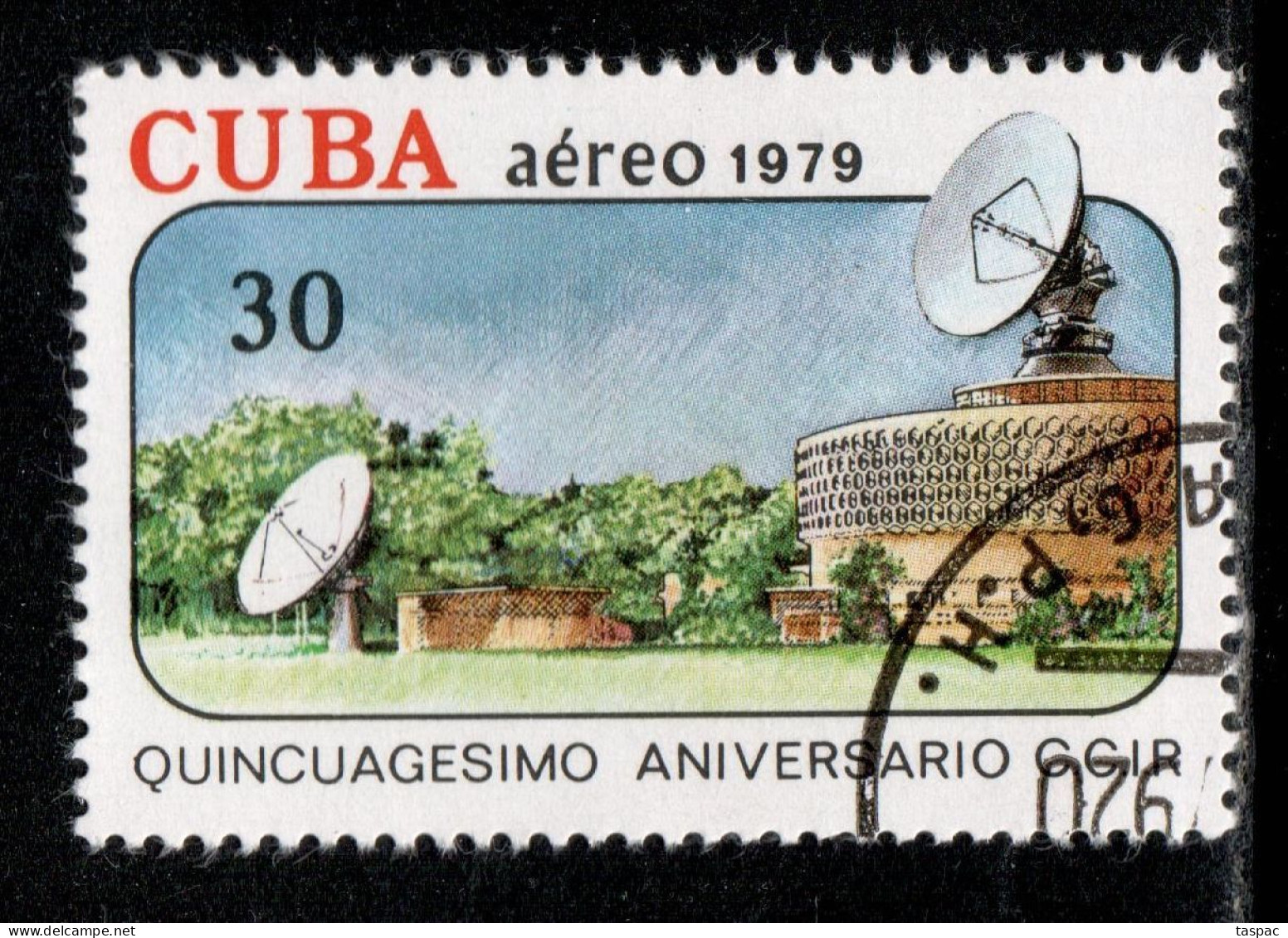Cuba 1979 Mi# 2447 Used - Intl. Radio Consultative Committee (CCIR), 50th Anniv. / Ground Receiving Station / Space - Usati
