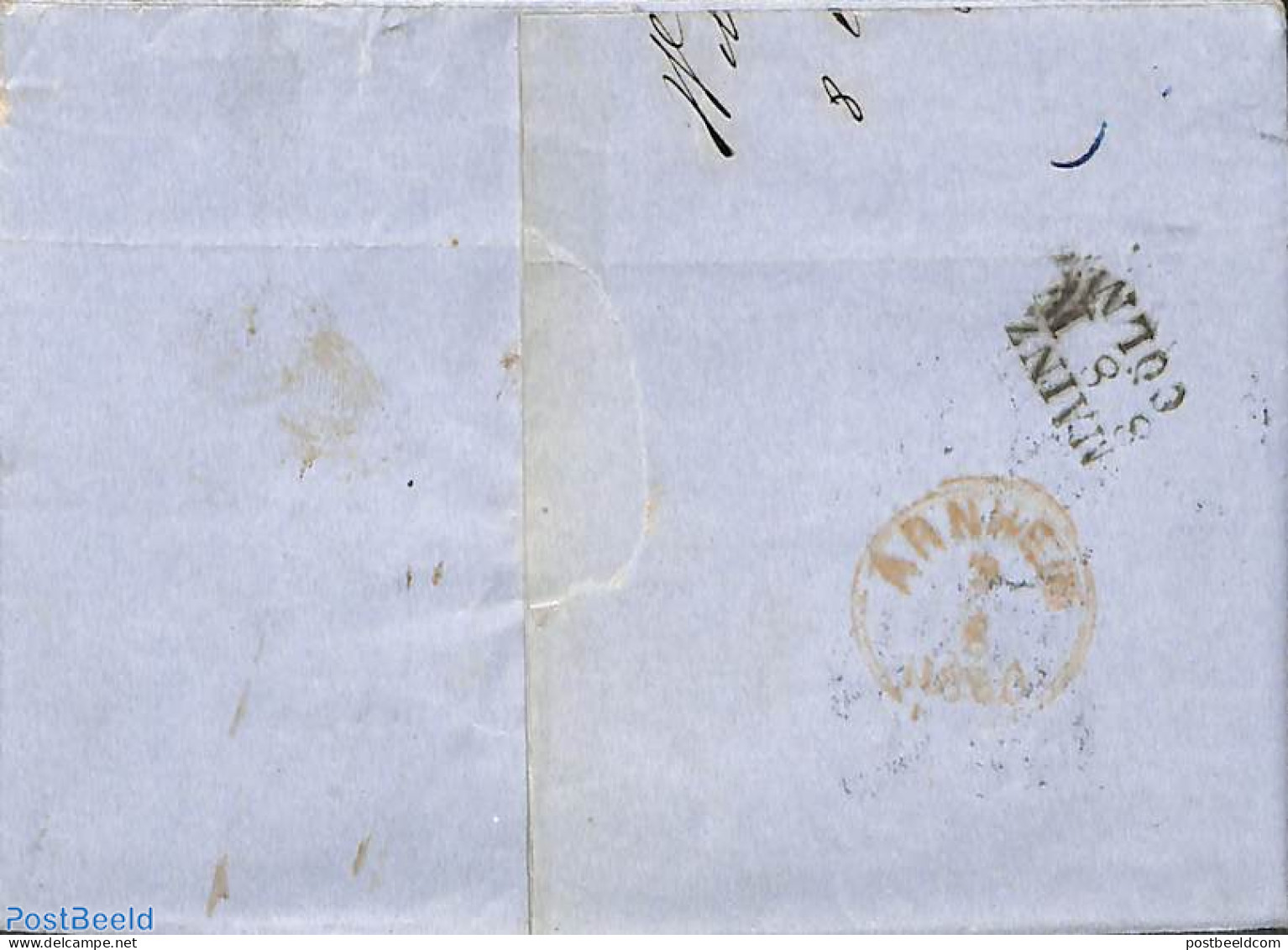 Germany, Empire 1860 Folding Letter From Frankfurt A.M. To Arnhem (NL), Postal History - Sonstige & Ohne Zuordnung