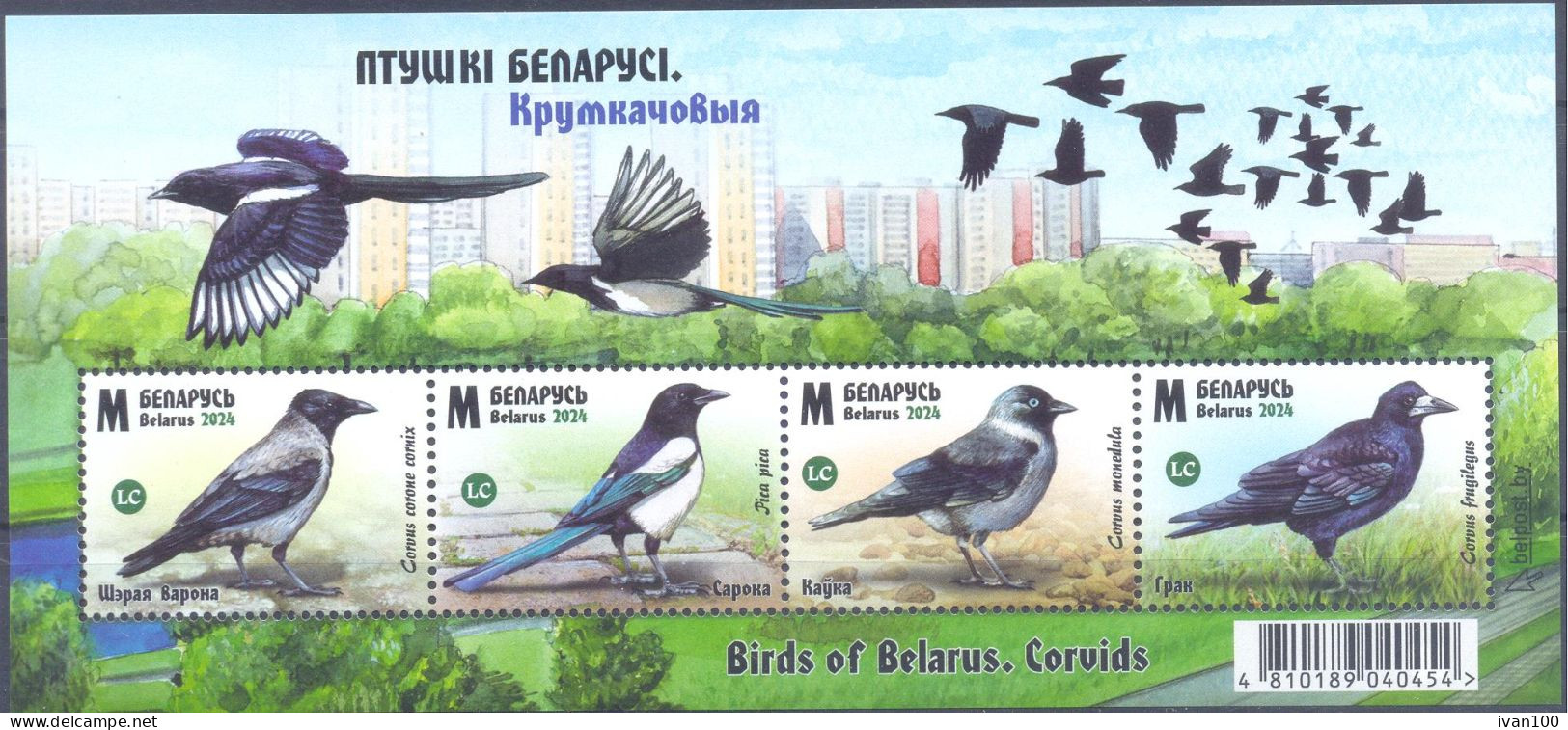 2024. Belarus, Birds Of Belarus, Crows, S/s, Mint/** - Belarus