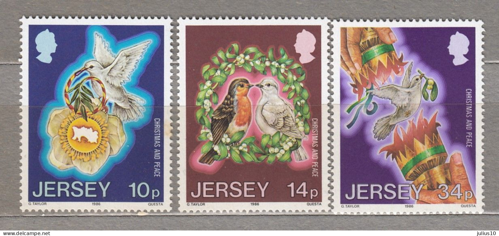 JERSEY 1986 Christmas Birds Mi 393-395 MNH (**) #34005 - Jersey
