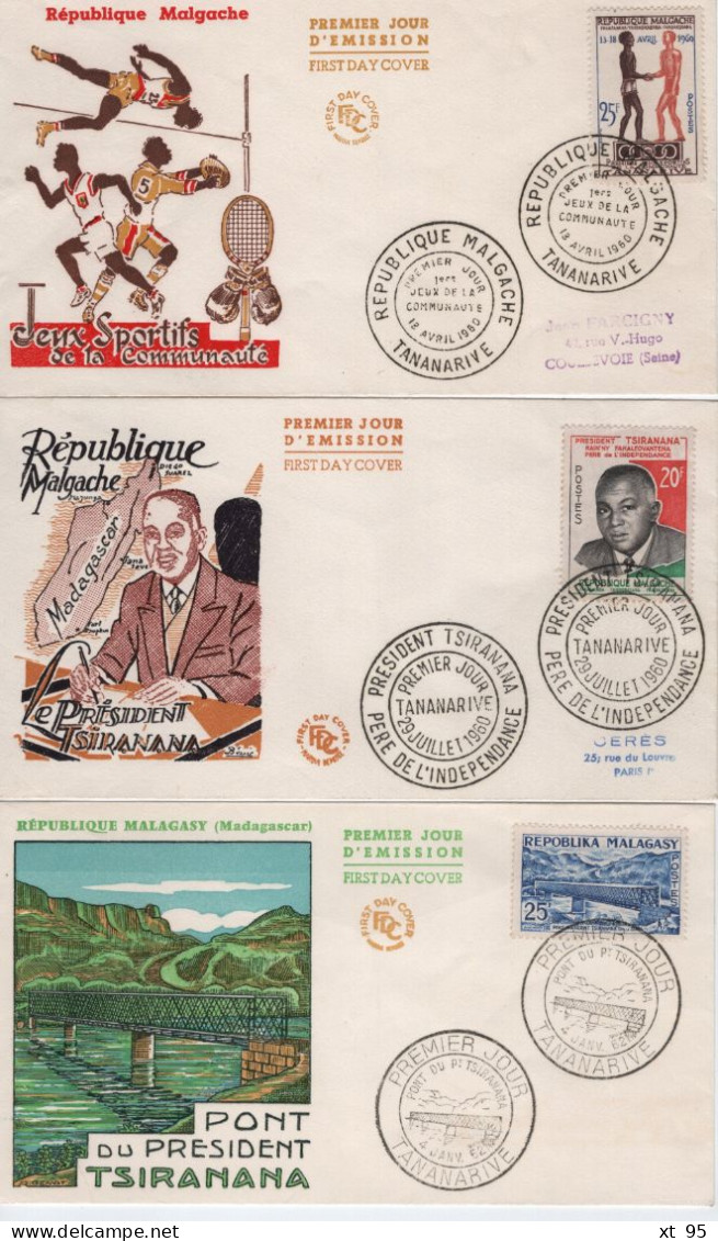 Madagascar - Lot De 15 FDC Début Independance 1958-1962 - Madagascar (1960-...)