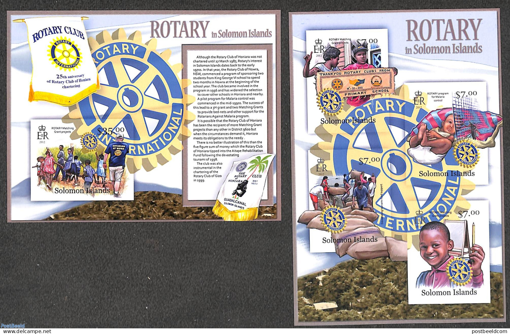 Solomon Islands 2012 Rotary Club 2 S/s, Imperforated, Mint NH, Various - Rotary - Rotary, Lions Club