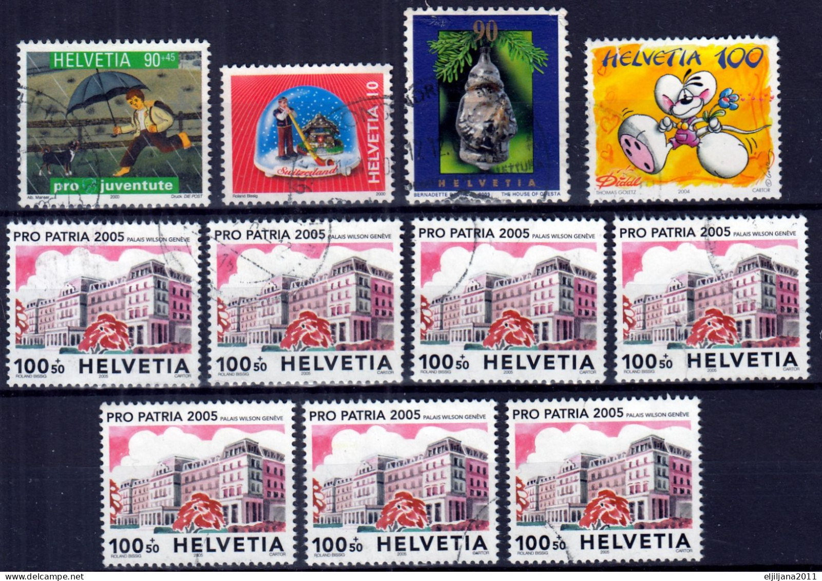 Switzerland / Helvetia / Schweiz / Suisse 2000 - 2009 ⁕ Nice Collection / Lot Of 24 Used Stamps - See All Scan - Used Stamps