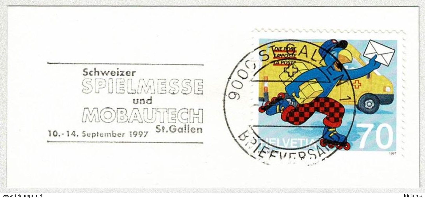 Schweiz / Helvetia 1997, Flaggenstempel Spielmesse Und Mobautech St. Gallen, Jeu / Game, Modellbau / Modelling - Non Classés