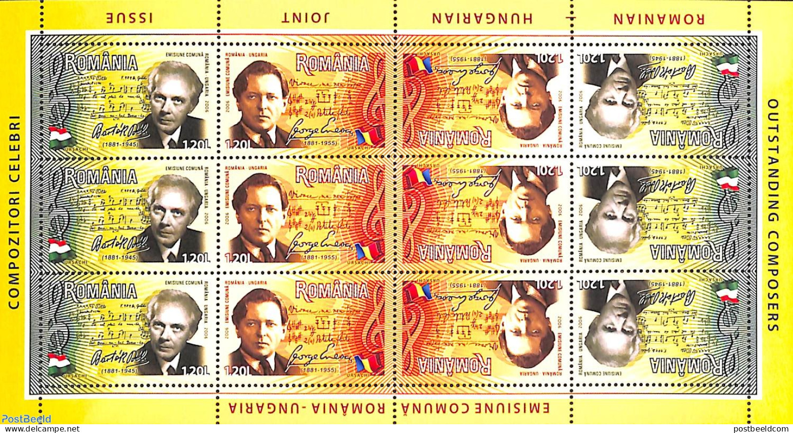 Romania 2006 Composers M/s, Mint NH, Performance Art - Various - Music - Joint Issues - Art - Composers - Unused Stamps