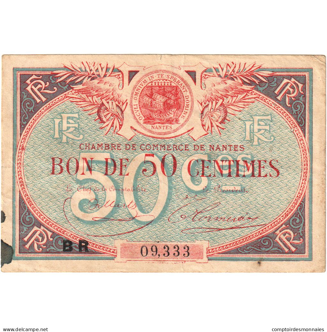 France, Nantes, 50 Centimes, TB, Pirot:88-3 - Chambre De Commerce