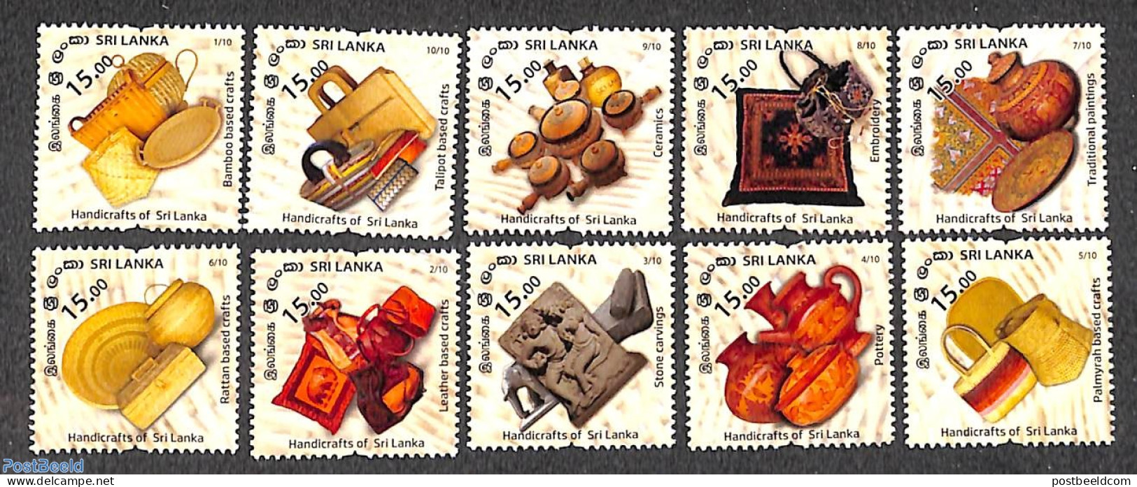 Sri Lanka (Ceylon) 2022 Handicrafts 10v, Mint NH, Art - Handicrafts - Sri Lanka (Ceilán) (1948-...)