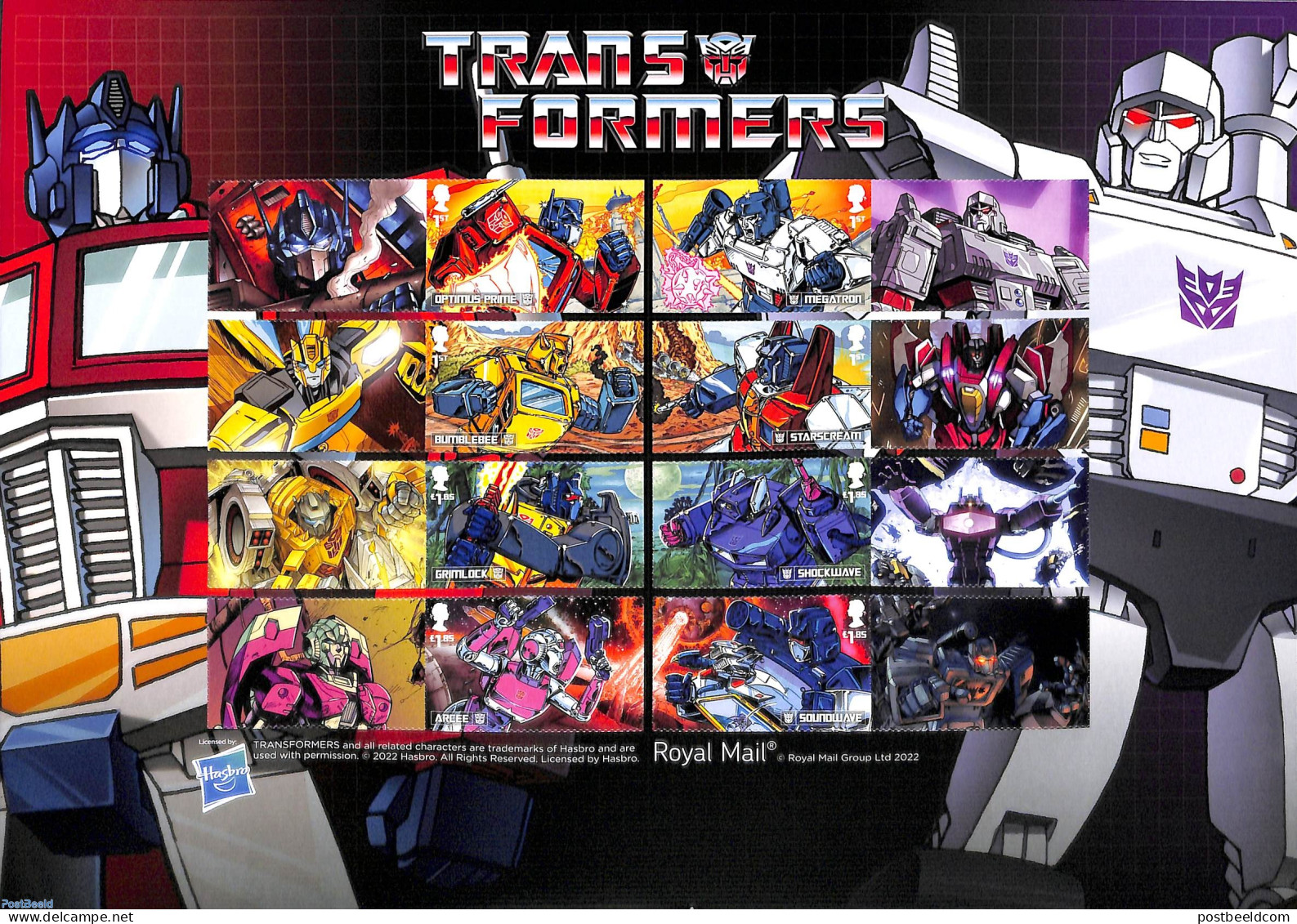 Great Britain 2022 Transformers Collectors Sheet, Mint NH, Art - Comics (except Disney) - Unused Stamps