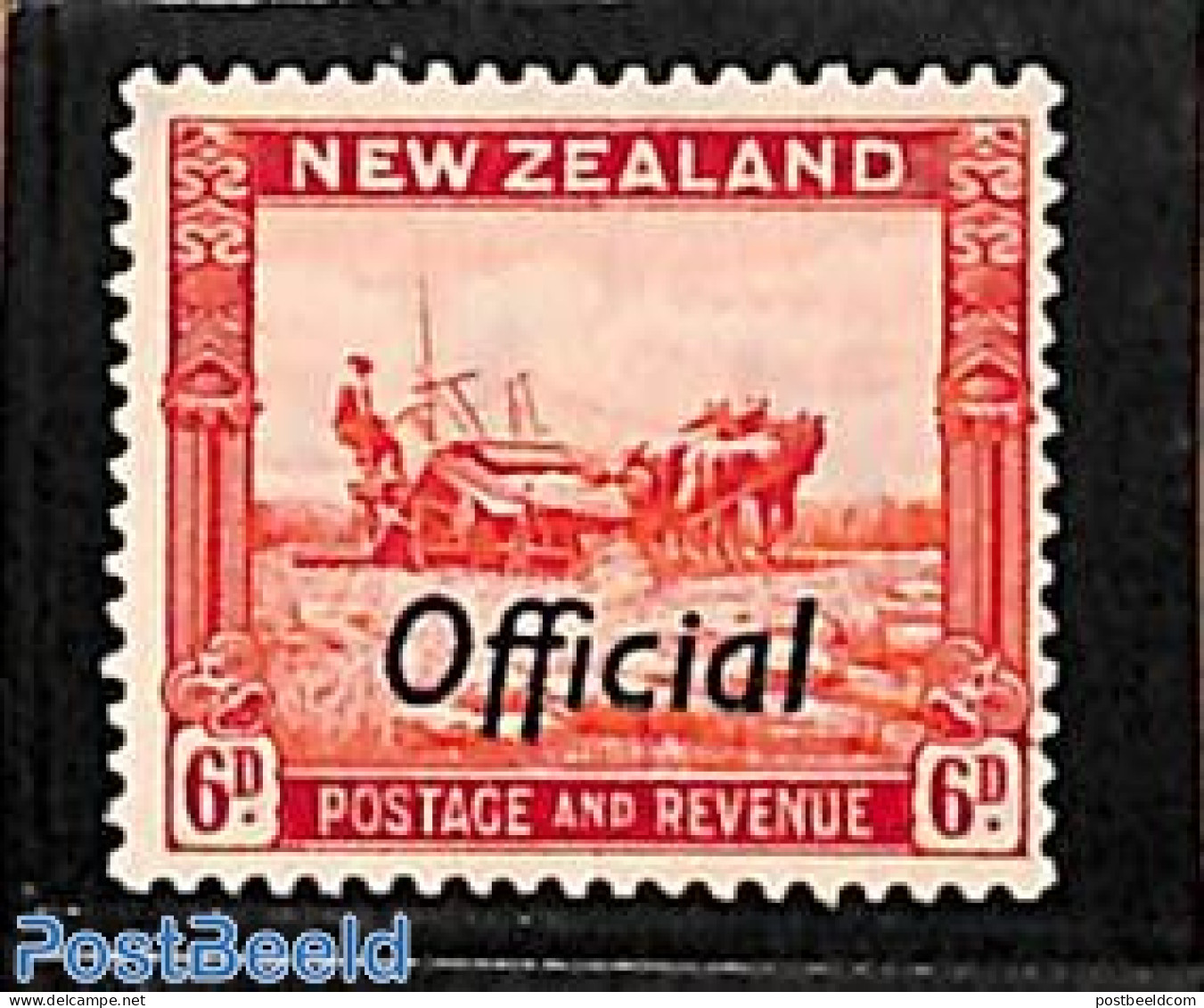 New Zealand 1936 6d, Perf. 13.5:14, OFFICIAL, Stamp Out Of Set, Unused (hinged), Various - Agriculture - Ongebruikt