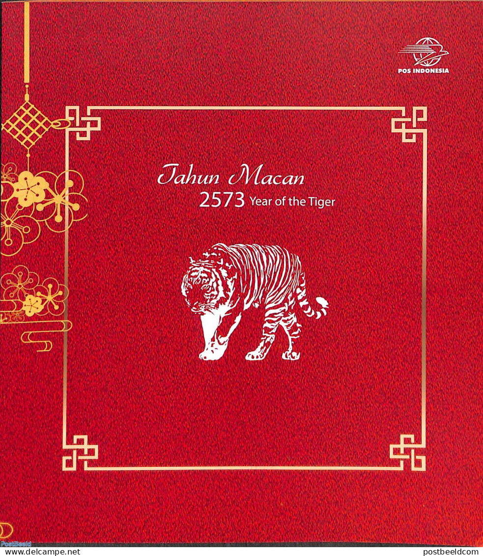 Indonesia 2022 Year Of The Tiger, Special Pack, Mint NH, Nature - Various - Cat Family - New Year - New Year