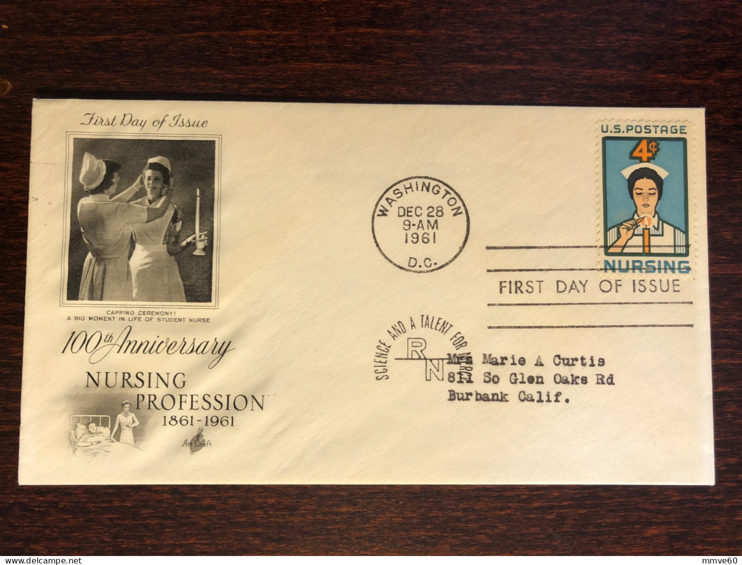 USA FDC COVER 1961 YEAR NURSE NURSING HEALTH MEDICINE STAMPS - 1961-1970