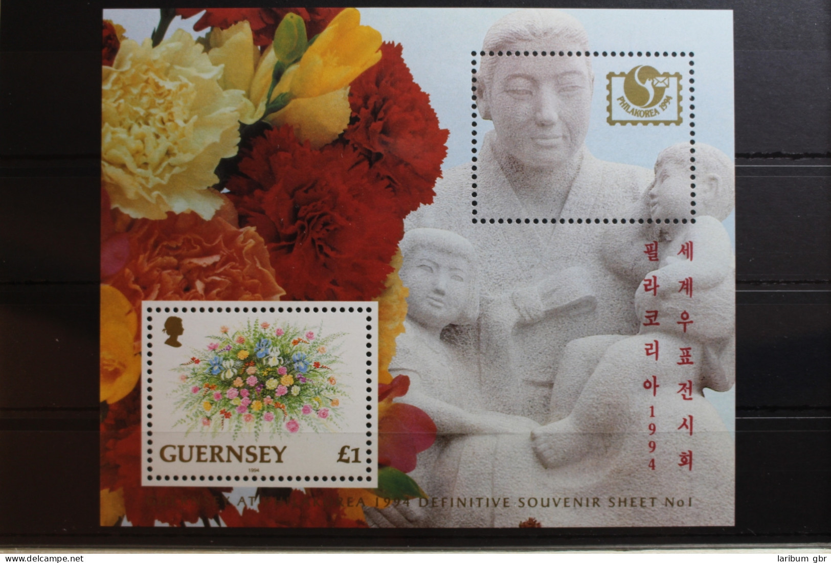 GB Guernsey Block 12 Mit 566 Postfrisch Blumen #RR762 - Guernsey