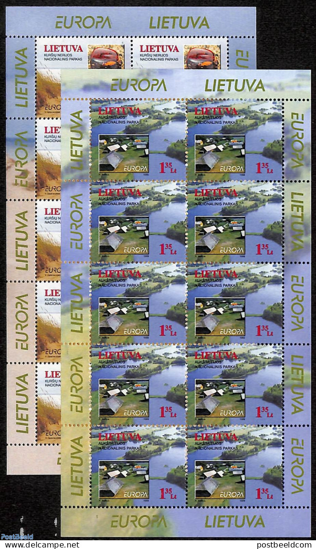 Lithuania 1999 Europa, Parks 2 M/s, Mint NH, History - Nature - Europa (cept) - National Parks - Natur