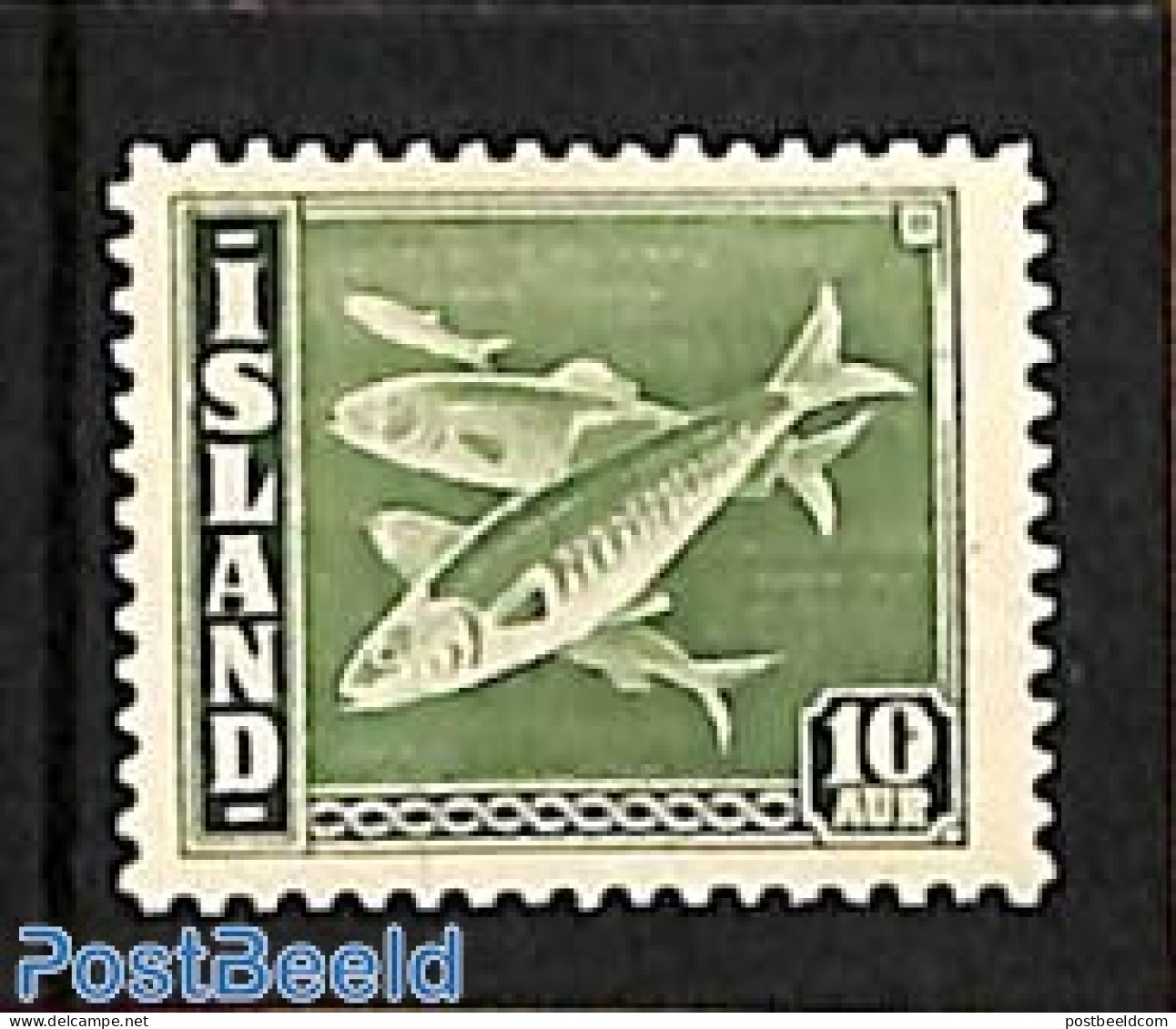 Iceland 1942 10A, Perf. 14, Stamp Out Of Set, Unused (hinged), Nature - Fish - Ungebraucht
