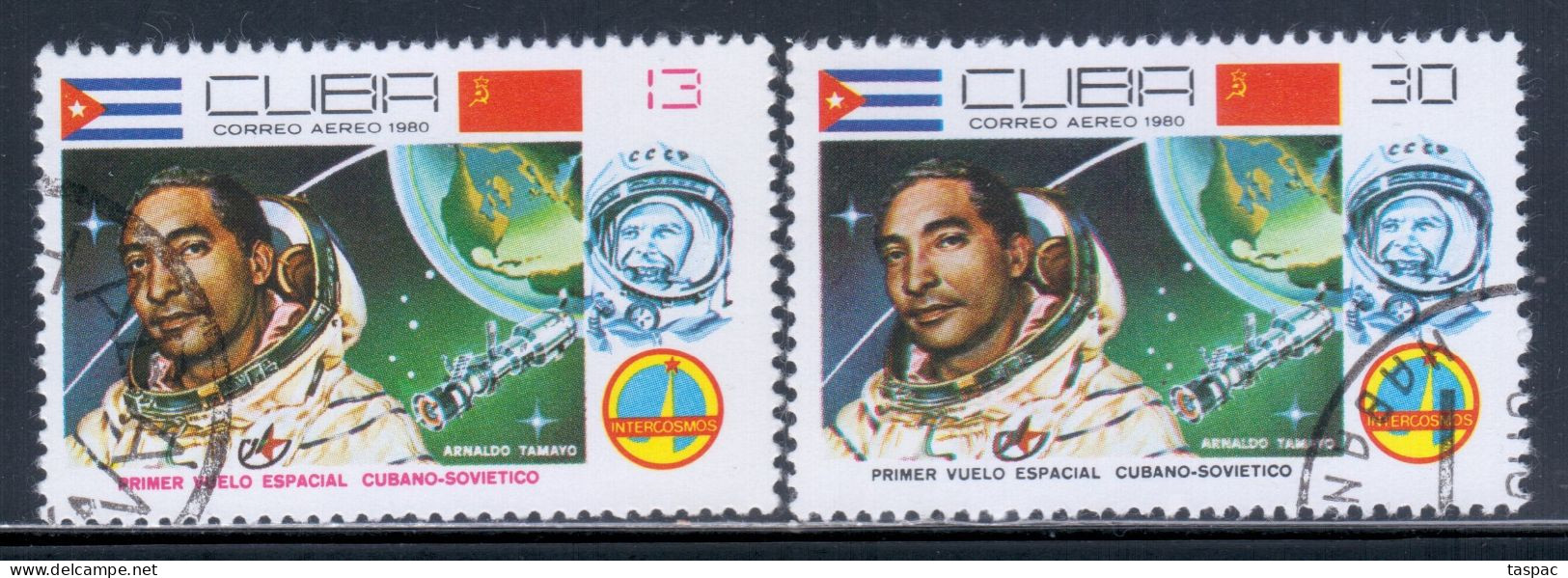 Cuba 1980 Mi# 2501-2502 Used - 1st Soviet-Cuban Joint Space Flight - North  America