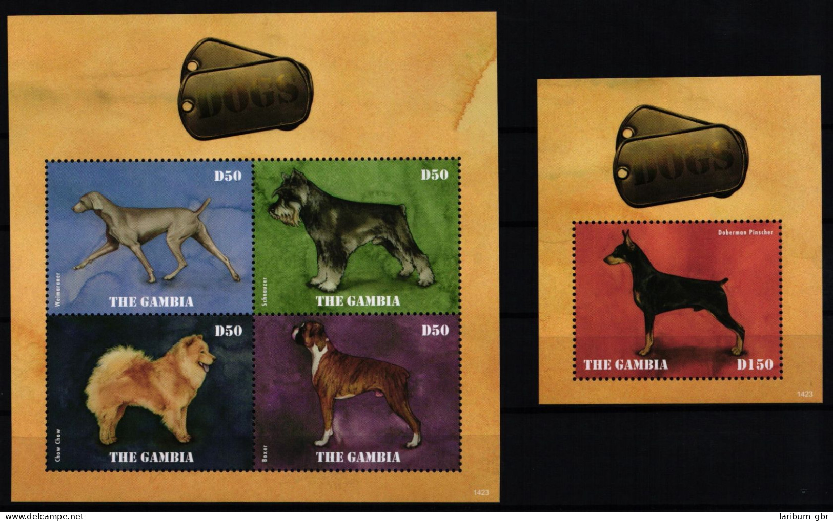 Gambia 6955-6958 Und Block 895 Postfrisch Kleinbogen / Hunde #KC474 - Gambie (1965-...)