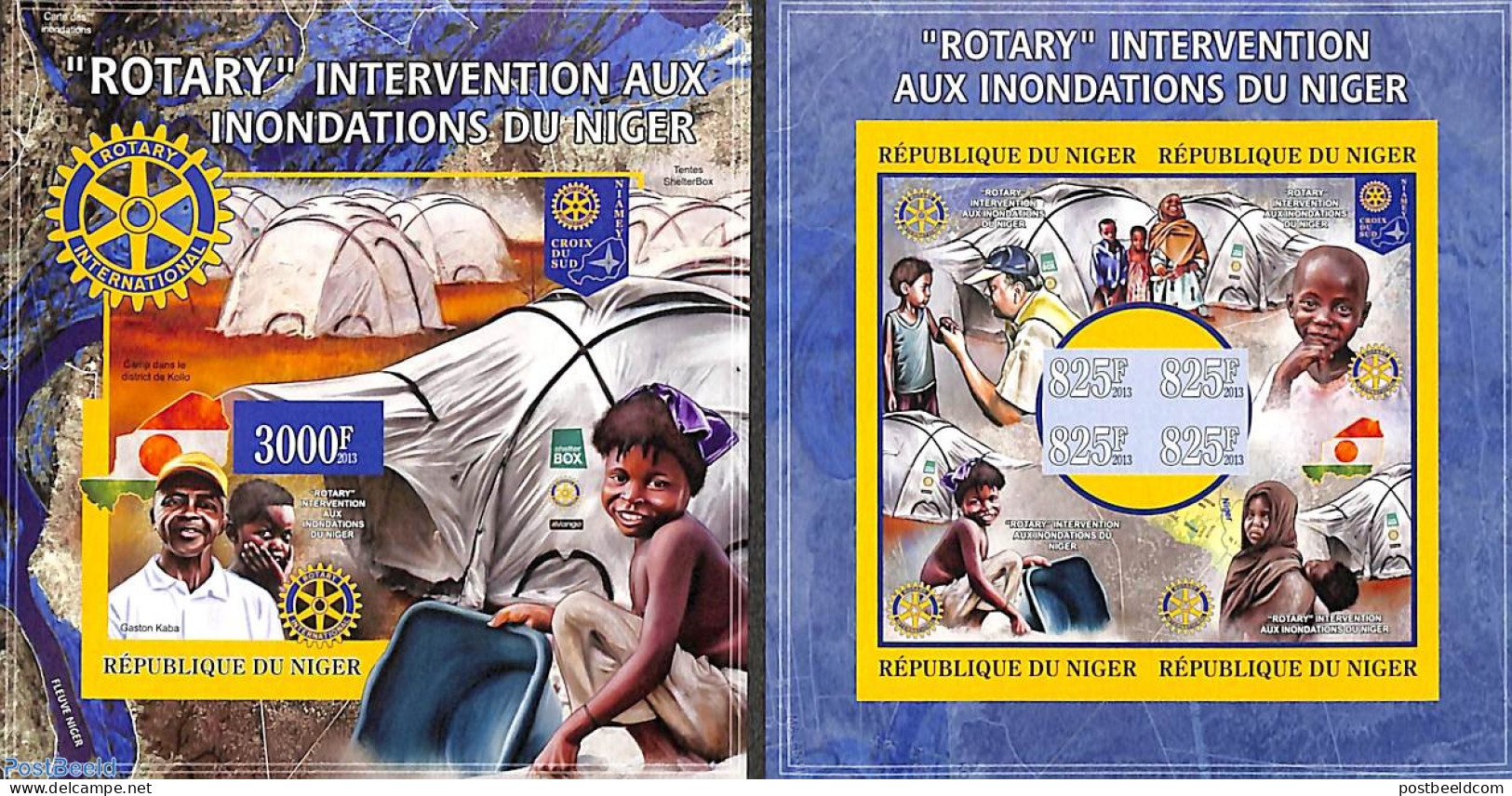 Niger 2013 Rotary 2 S/s, Imperforated, Mint NH, Nature - Various - Water, Dams & Falls - Rotary - Rotary, Club Leones