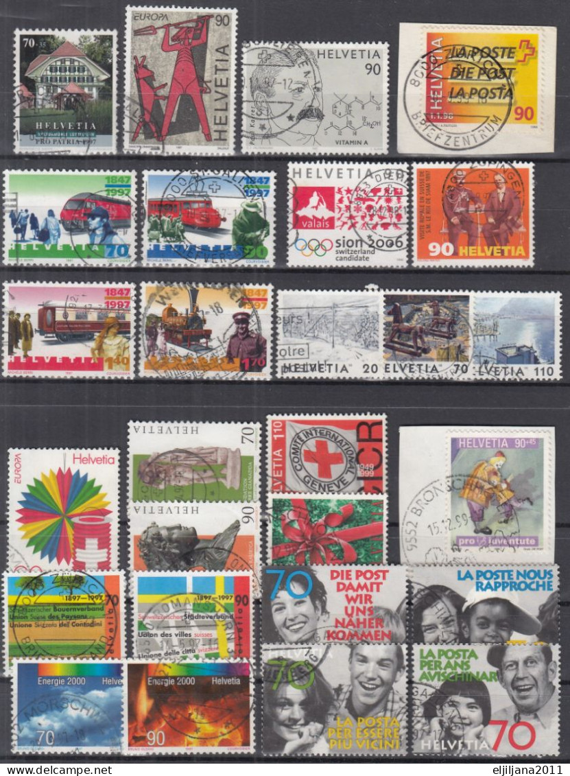 Switzerland / Helvetia / Schweiz / Suisse 1997 - 1999 ⁕ Nice Collection / Lot Of 27 Used Stamps - See All Scan - Gebruikt