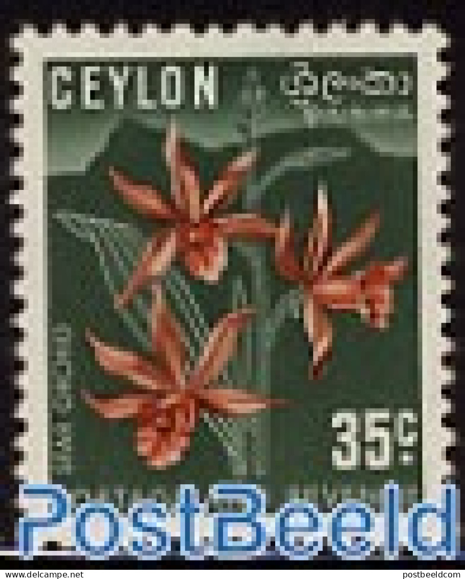 Sri Lanka (Ceylon) 1958 Stamp Out Of Set, Mint NH, Nature - Flowers & Plants - Orchids - Sri Lanka (Ceilán) (1948-...)