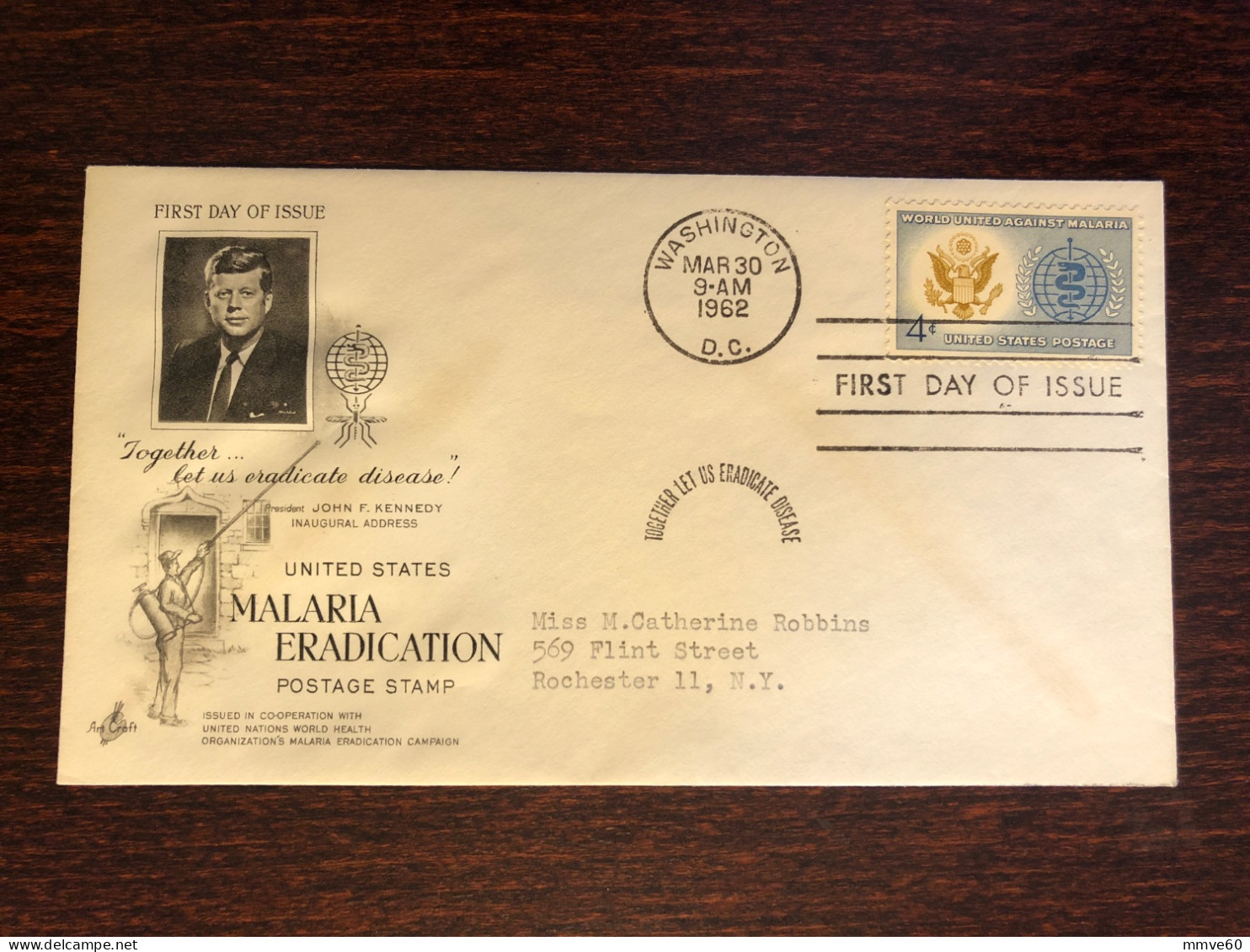 USA FDC COVER 1962 YEAR MALARIA HEALTH MEDICINE STAMPS - 1961-1970