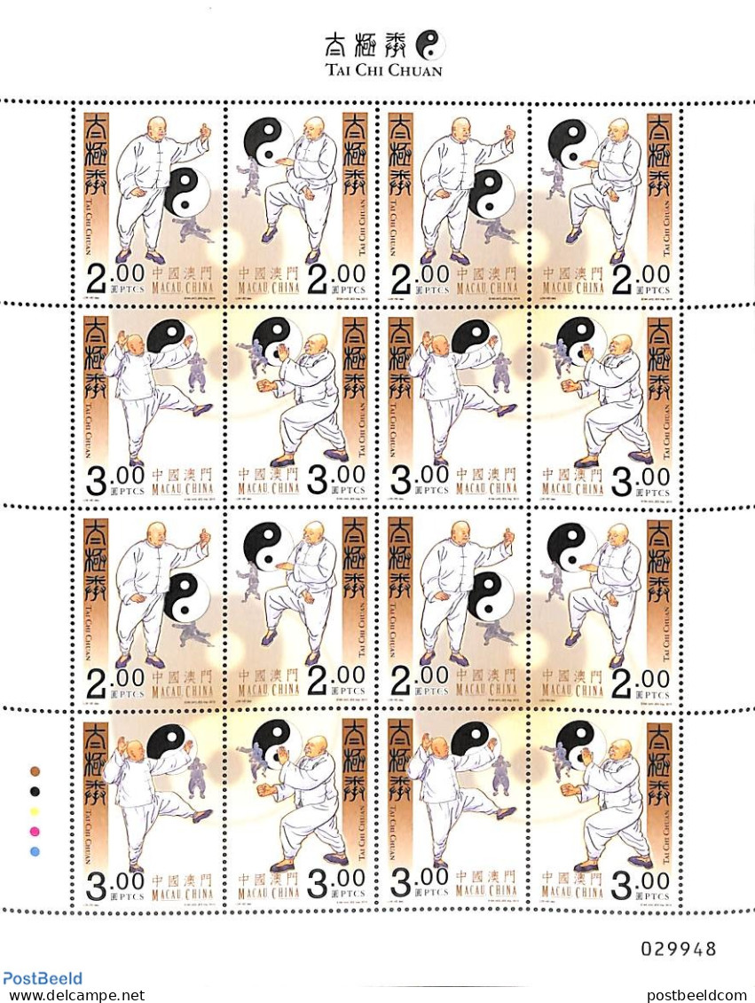 Macao 2015 Tai Chi Chuan M/s, Mint NH, Sport - Sport (other And Mixed) - Unused Stamps