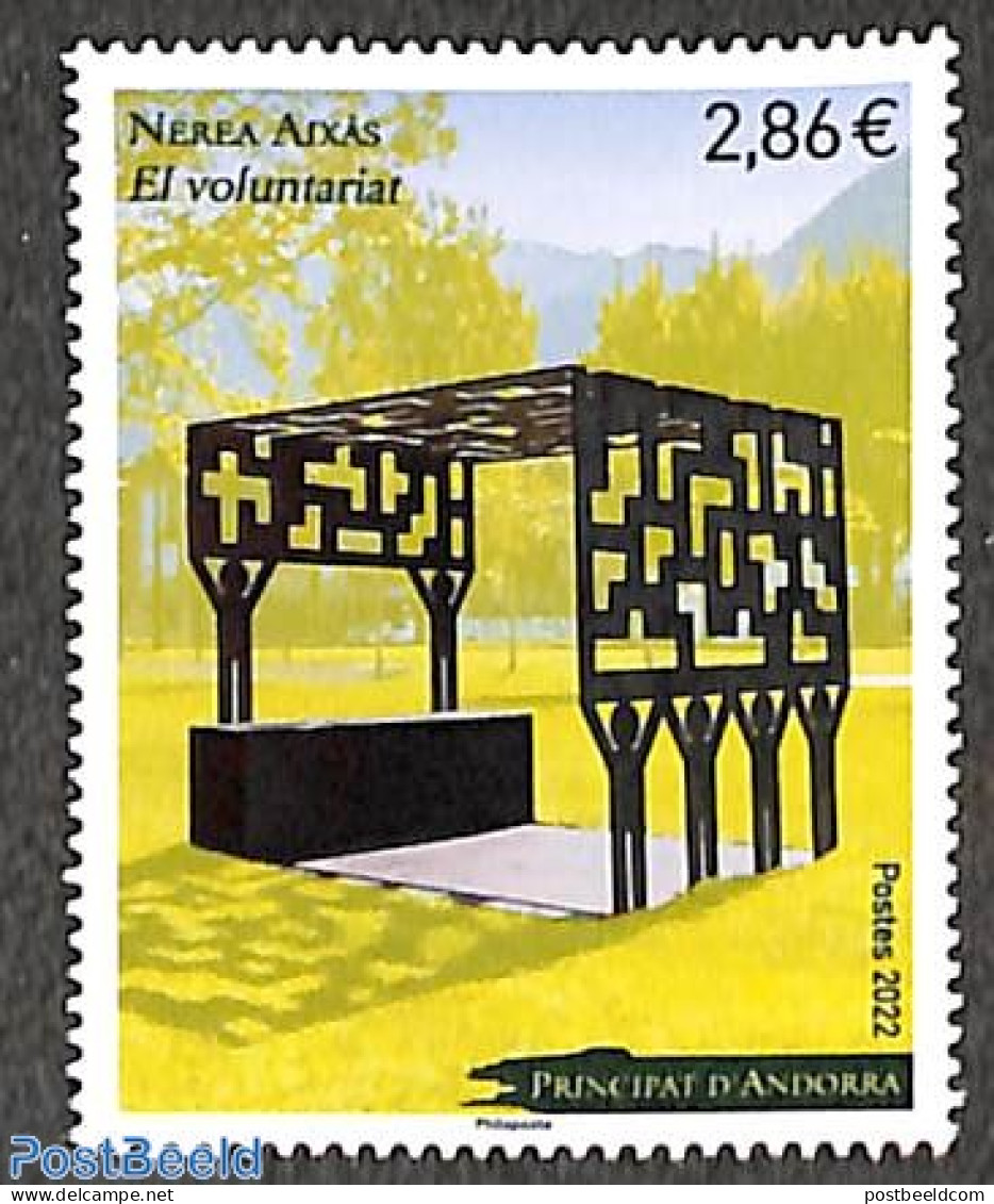 Andorra, French Post 2022 Nerea Aixas, El Voluntariat 1v, Mint NH, Art - Sculpture - Unused Stamps