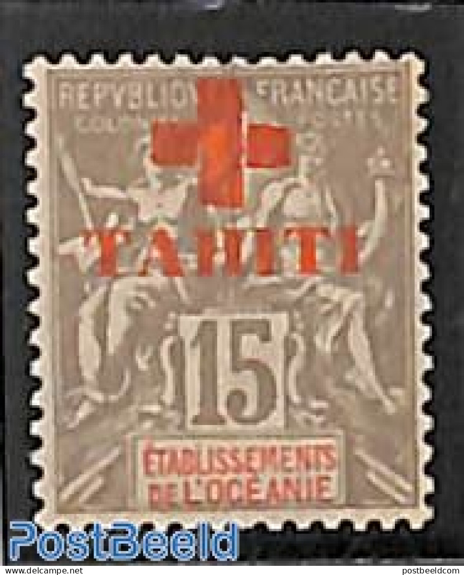 French Oceania 1915 15c, Stamp Out Of Set, Unused (hinged), Health - Red Cross - Cruz Roja