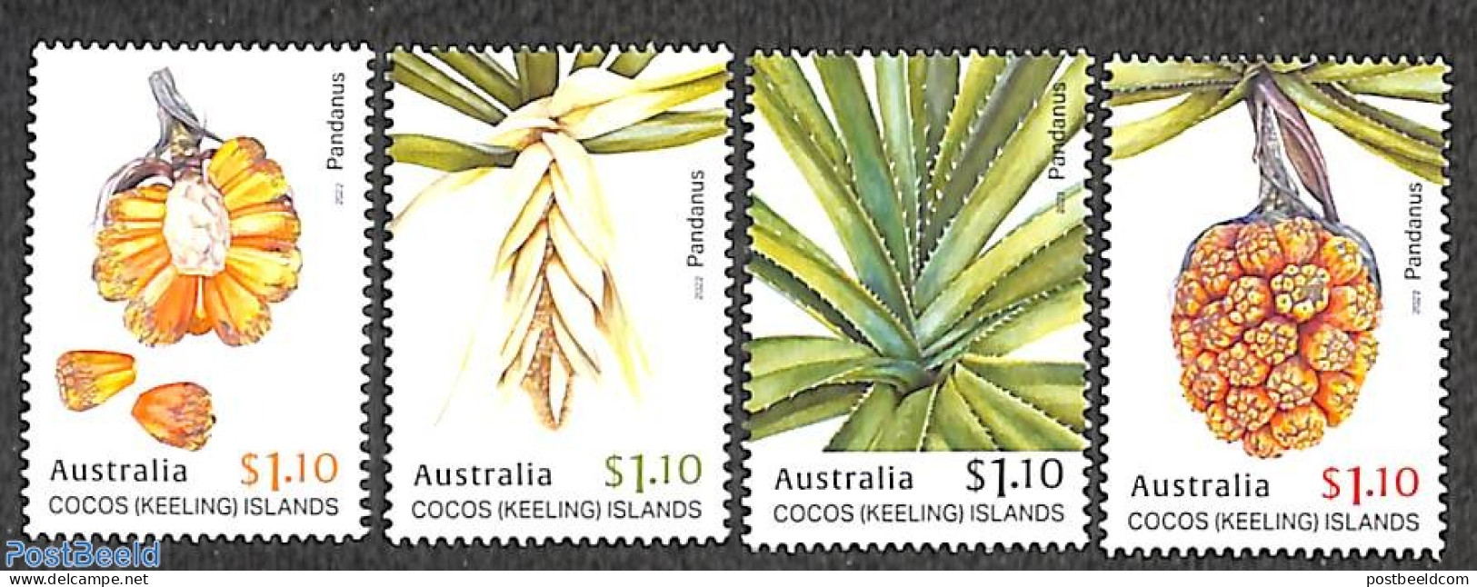 Cocos Islands 2022 Pandanus 4v, Mint NH, Nature - Flowers & Plants - Kokosinseln (Keeling Islands)