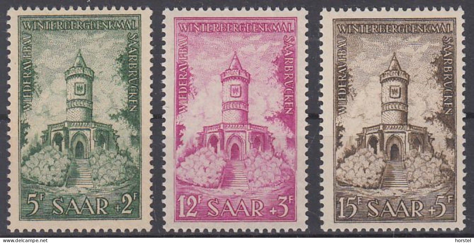 Saarland MiNr. 373-75 Wiederaufbau Saarländischer Denkmäler - Postfrisch 1956 - Ungebraucht