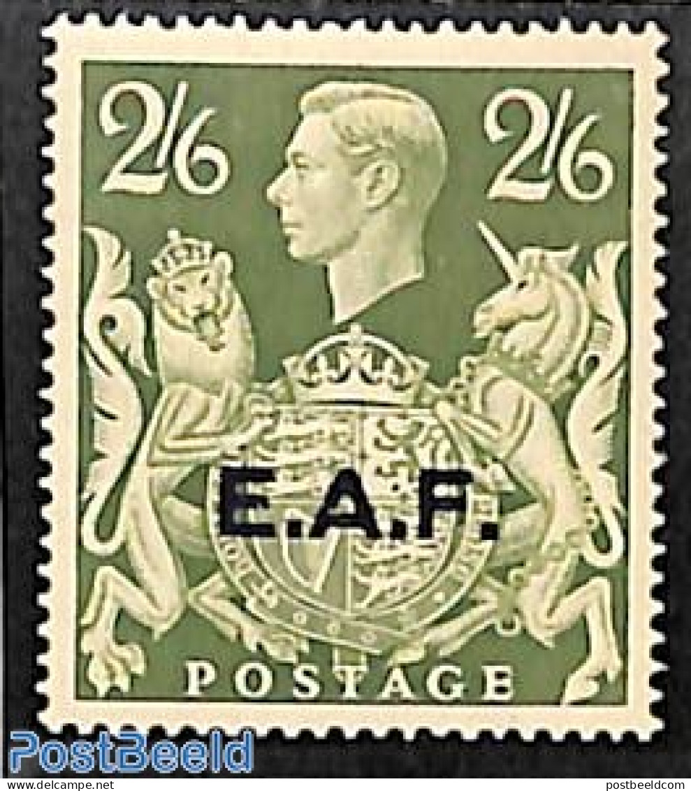 Great Britain 1943 E.A.F. 2/6sh, Stamp Out Of Set, Mint NH - Nuovi