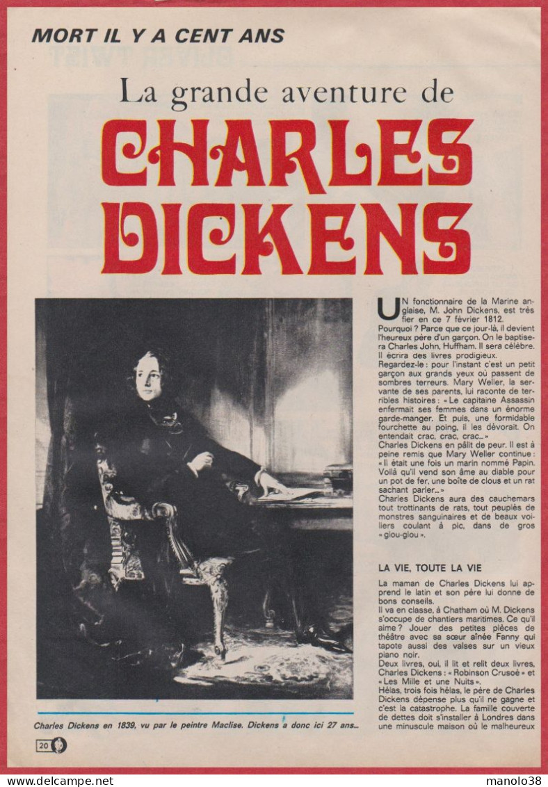 Oliver Twist. Adaptation en bande dessinée du roman de Charles Dickens. BD. Duval. Suivi d'un portrait de Dickens. 1970.