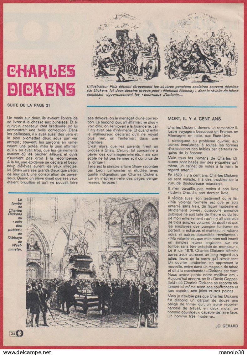 Oliver Twist. Adaptation en bande dessinée du roman de Charles Dickens. BD. Duval. Suivi d'un portrait de Dickens. 1970.