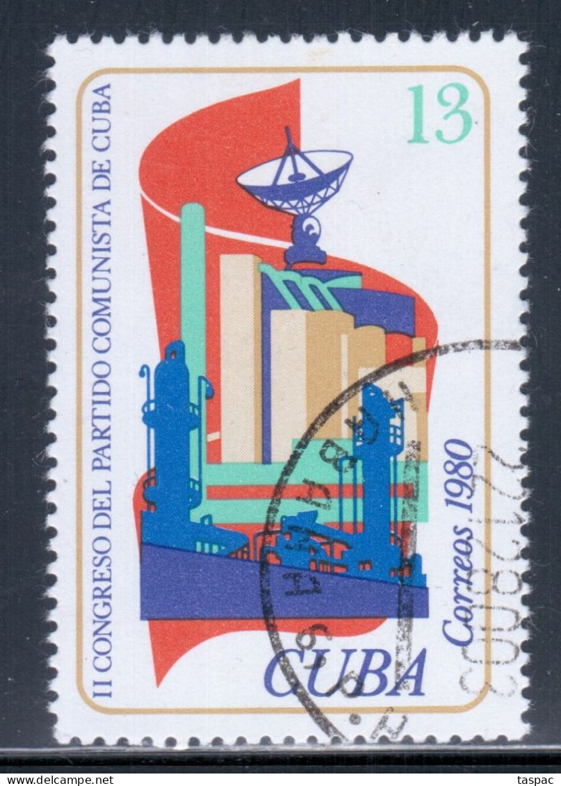 Cuba 1980 Mi# 2526 Used - Short Set - 2nd Communist Party Congress / Space - North  America