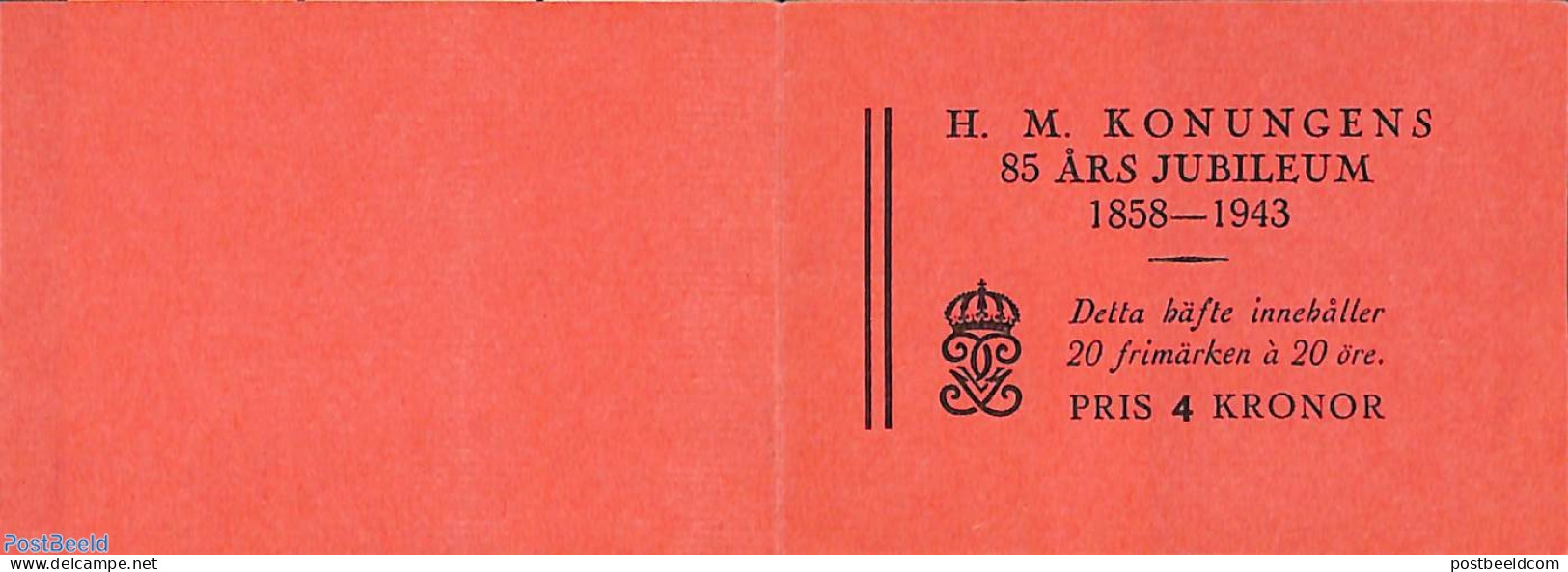 Sweden 1943 King Gustav V 85th Anniversary, Booklet, Mint NH, History - Kings & Queens (Royalty) - Stamp Booklets - Ongebruikt