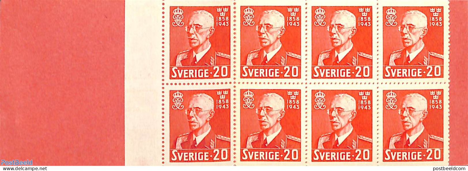 Sweden 1943 King Gustav V 85th Anniversary, Booklet, Mint NH, History - Kings & Queens (Royalty) - Stamp Booklets - Neufs