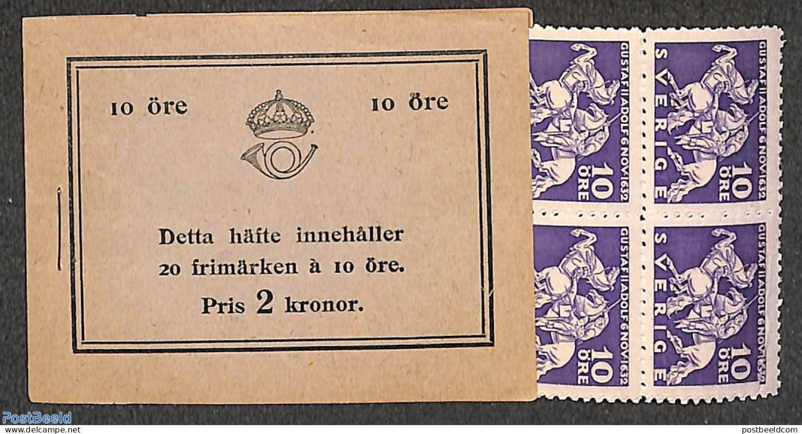 Sweden 1932 Death Of King Gustav II, Booklet, Mint NH, History - Kings & Queens (Royalty) - Stamp Booklets - Nuevos