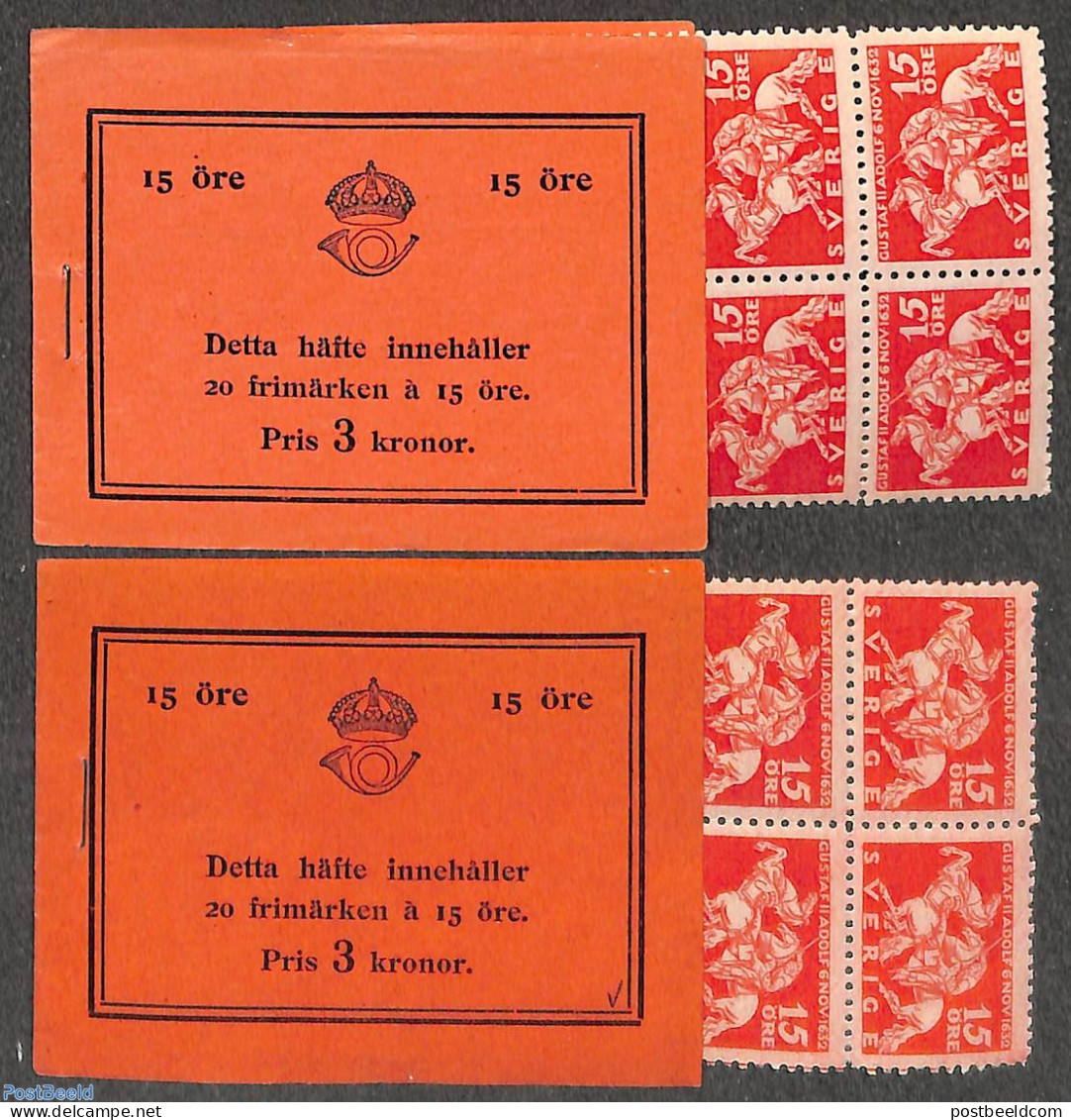 Sweden 1932 Death Of King Gustav II, 2 Booklets, Mint NH, Stamp Booklets - Unused Stamps