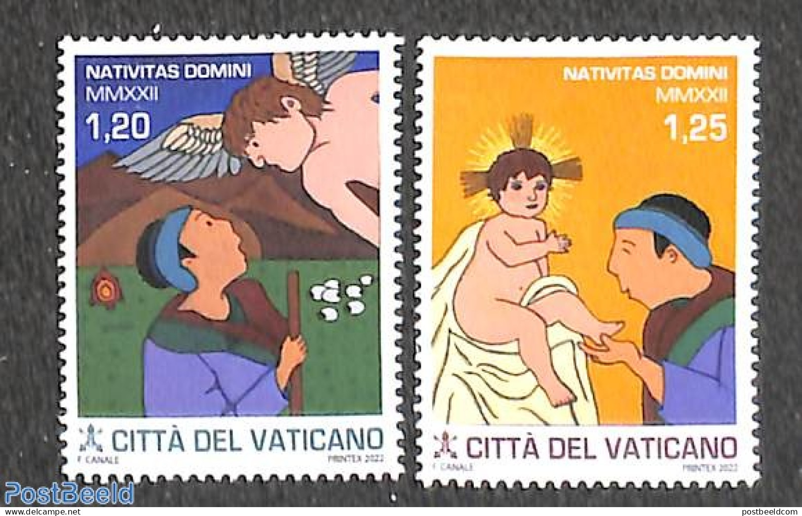 Vatican 2022 Christmas 2v, Mint NH, Religion - Christmas - Art - Comics (except Disney) - Nuovi