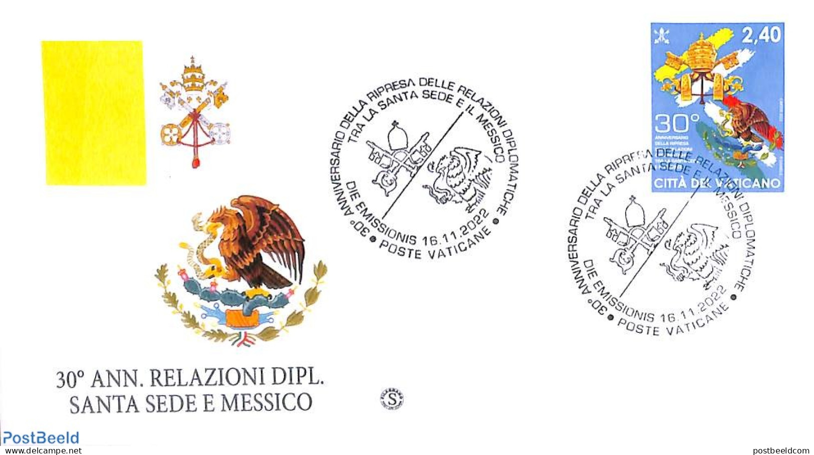 Vatican 2022 Joint Issue With Mexico 1v, Mint NH, Various - Joint Issues - Nuovi