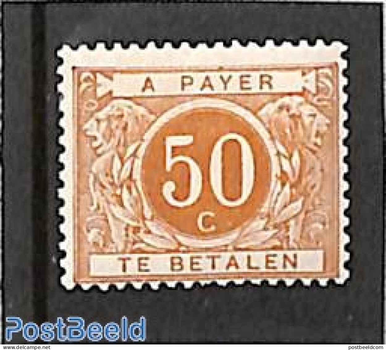 Belgium 1895 50c, Postage Due, Stamp Out Of Set, Unused (hinged) - Sonstige & Ohne Zuordnung