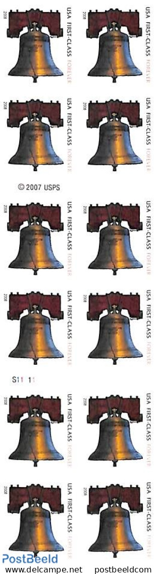 United States Of America 2008 Liberty Bell, Double Sided Booklet S-a, Mint NH, Stamp Booklets - Ungebraucht