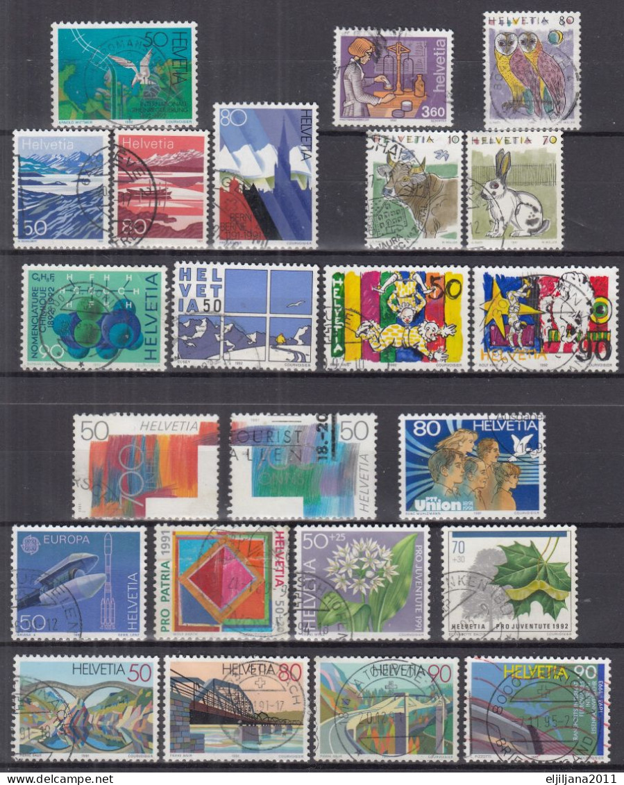 Switzerland / Helvetia / Schweiz / Suisse 1991 - 1992 ⁕ Nice Collection / Lot Of 23 Used Stamps - See All Scan - Oblitérés