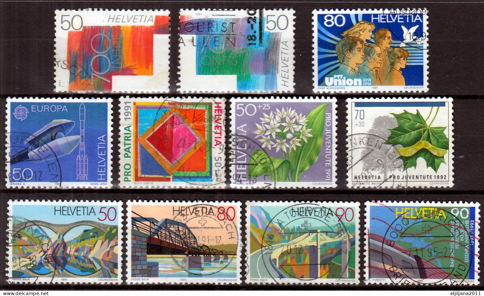 Switzerland / Helvetia / Schweiz / Suisse 1991 - 1992 ⁕ Nice Collection / Lot Of 23 Used Stamps - See All Scan - Gebruikt