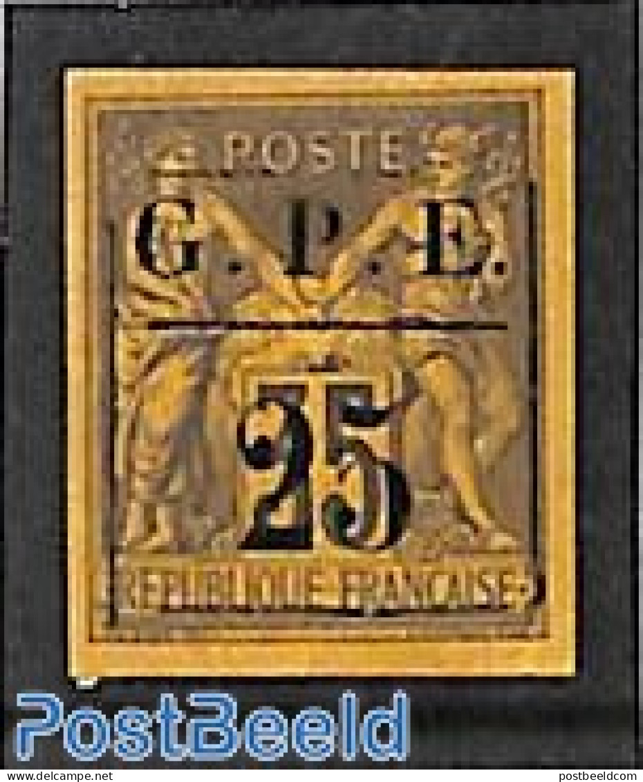 Guadeloupe 1884 25c On 35c, Unused (hinged) - Neufs